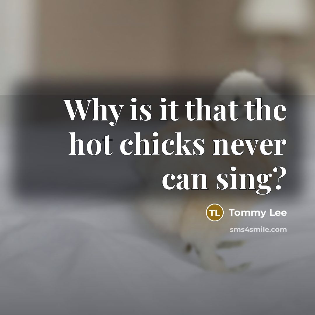 “Why is it that the hot chicks never can sing?” quote by Tommy Lee