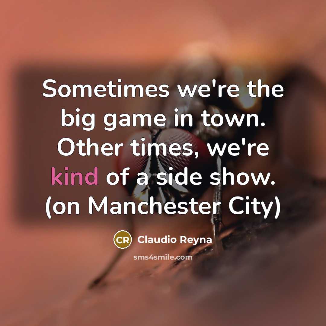 “Sometimes we're the big game in town. Other times, we're kind of a side show. (on Manchester City)” quote by Claudio Reyna