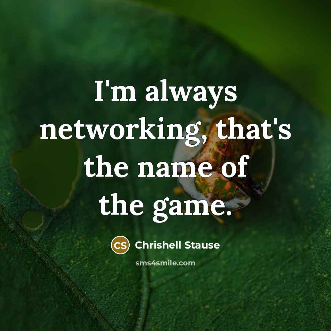 “I'm always networking, that's the name of the game.” quote by Chrishell Stause