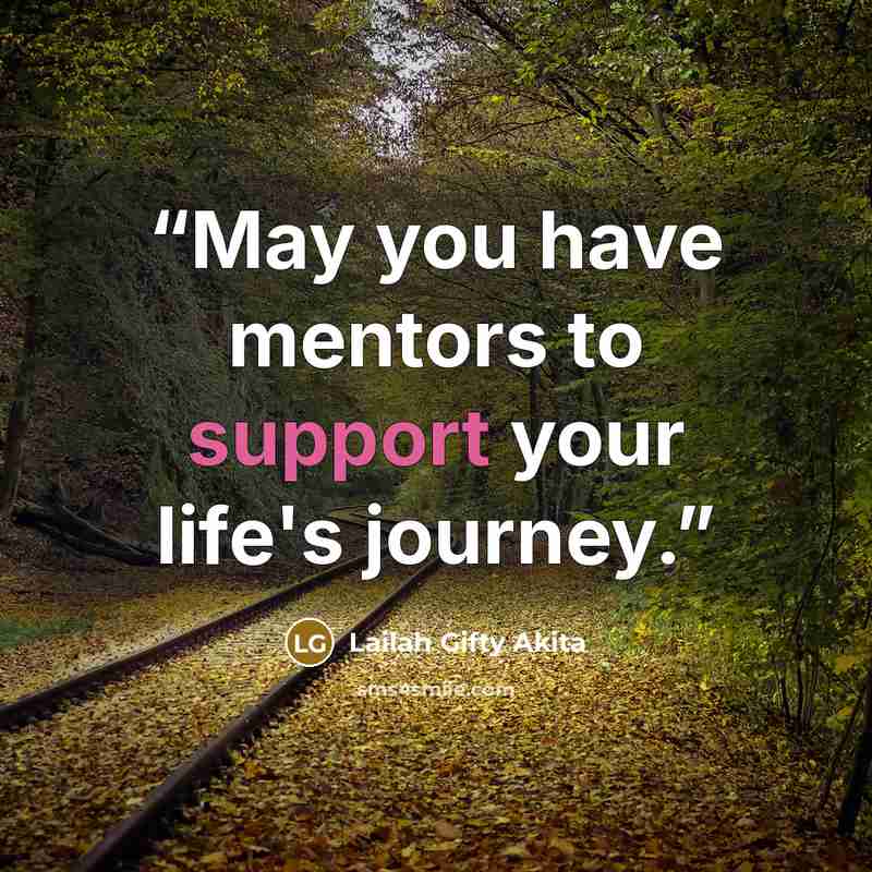 “May you have mentors to support your life's journey.” quote by Lailah Gifty Akita