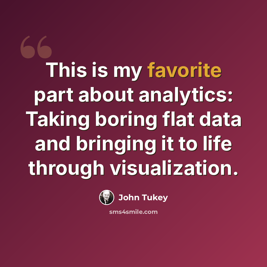 “This is my favorite part about analytics: Taking boring flat data and bringing it to life through visualization.” quote by John Tukey