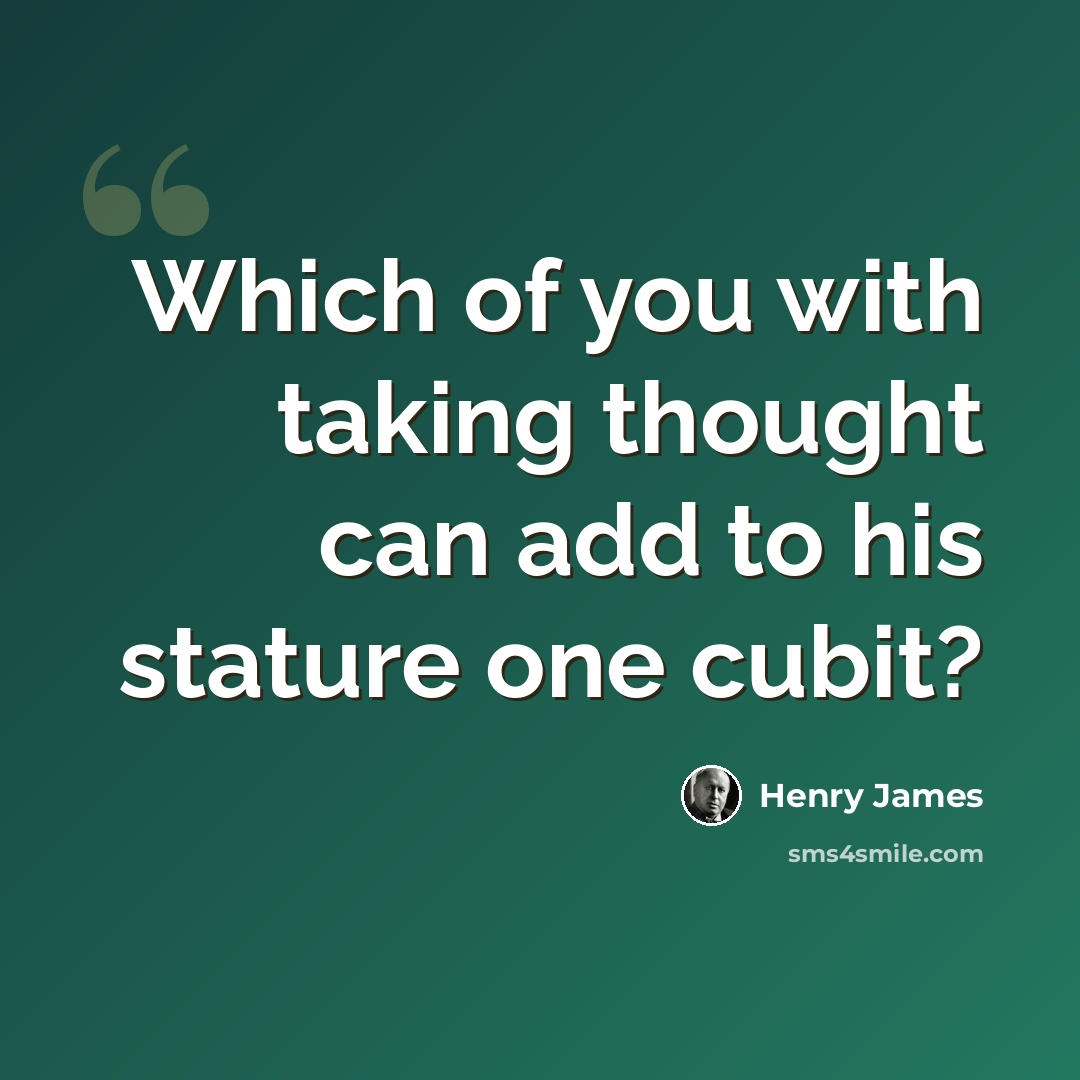 “Which of you with taking thought can add to his stature one cubit?” quote by Henry James