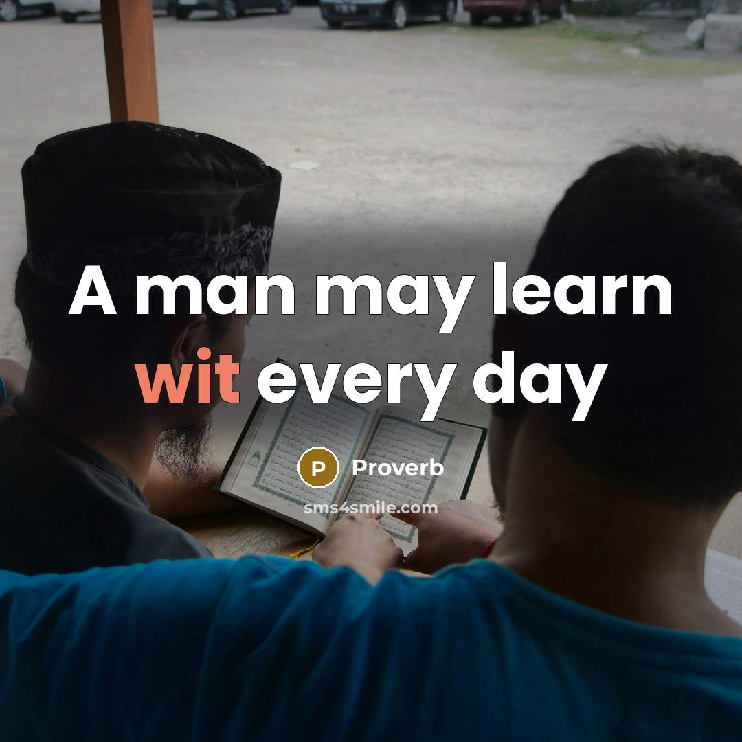 “A man may learn wit every day” quote by Proverb