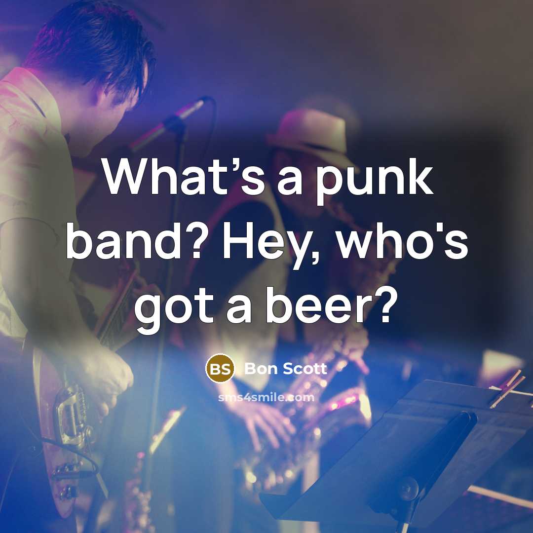 “What's a punk band? Hey, who's got a beer?” quote by Bon Scott
