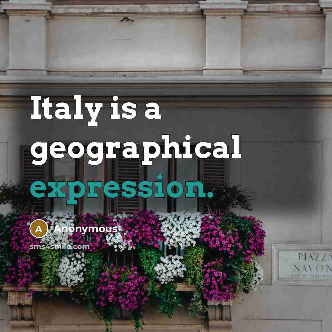 “Italy is a geographical expression.” quote by Anonymous