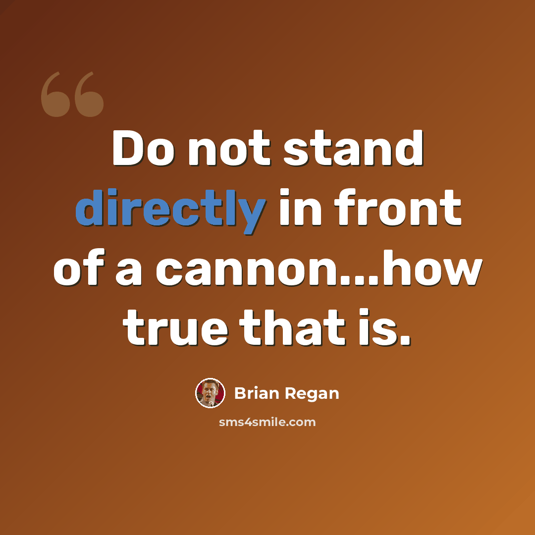 “Do not stand directly in front of a cannon...how true that is.” quote by Brian Regan
