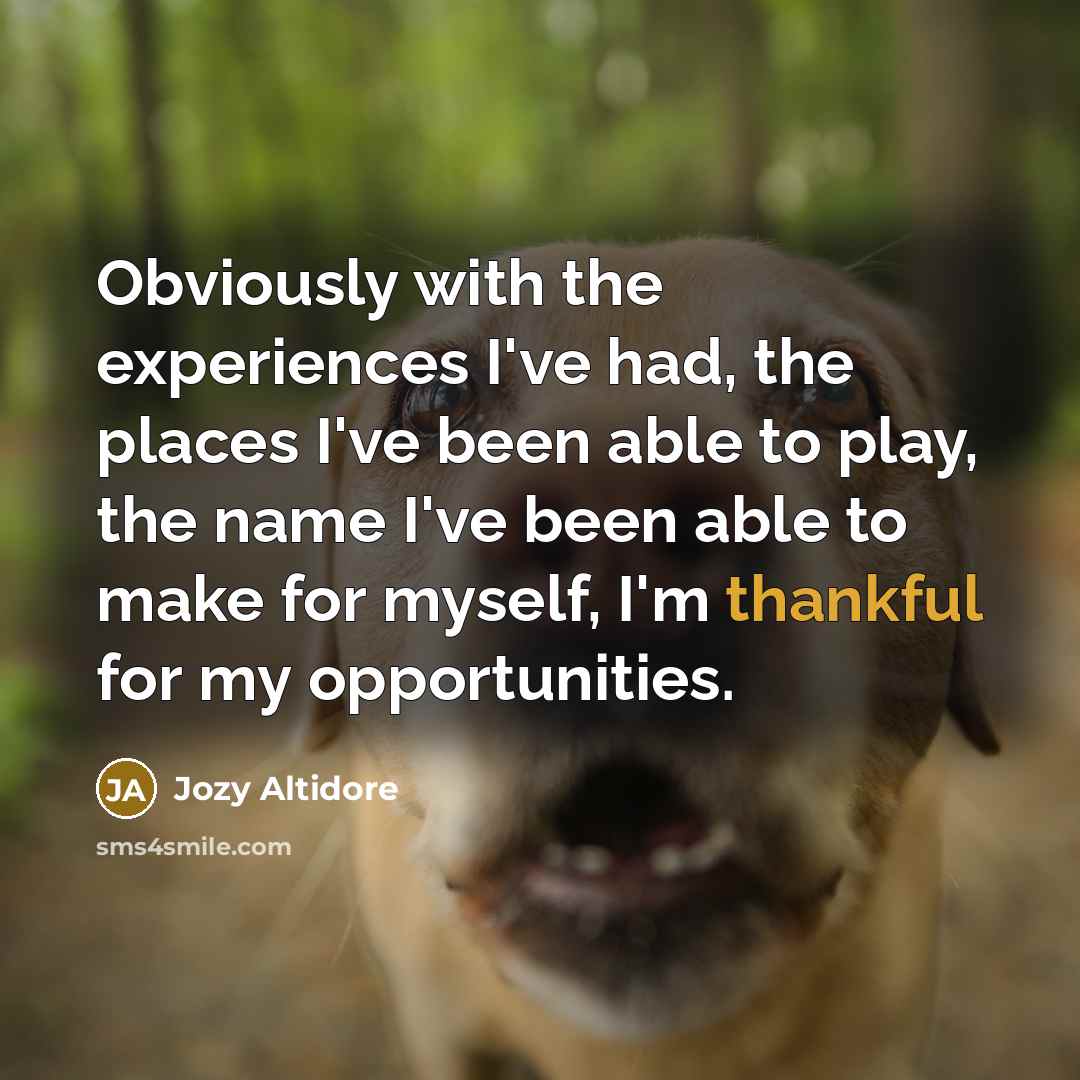 “Obviously with the experiences I've had, the places I've been able to play, the name I've been able to make for myself, I'm thankful for my opportunities.” quote by Jozy Altidore