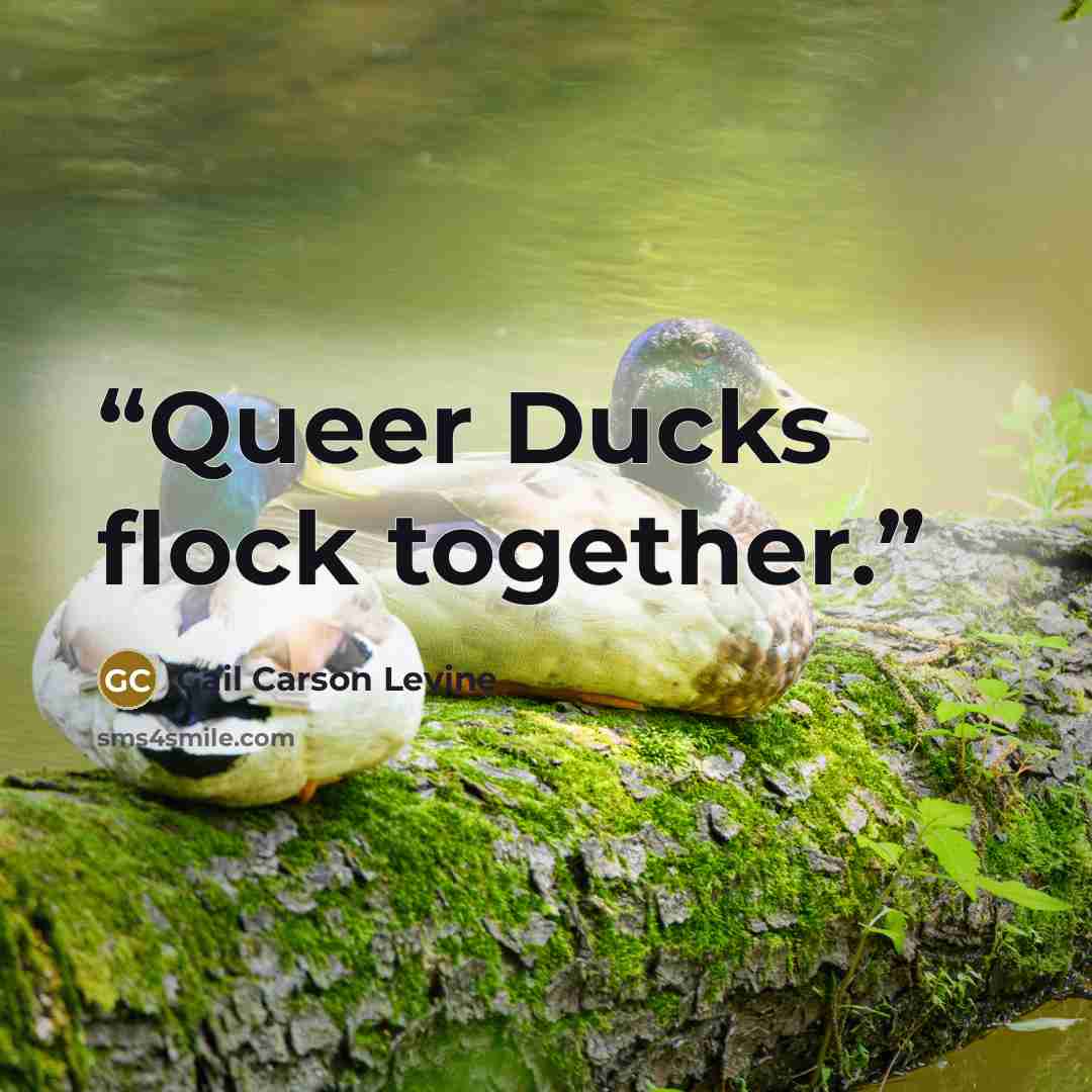 “Queer Ducks flock together.” quote by Gail Carson Levine