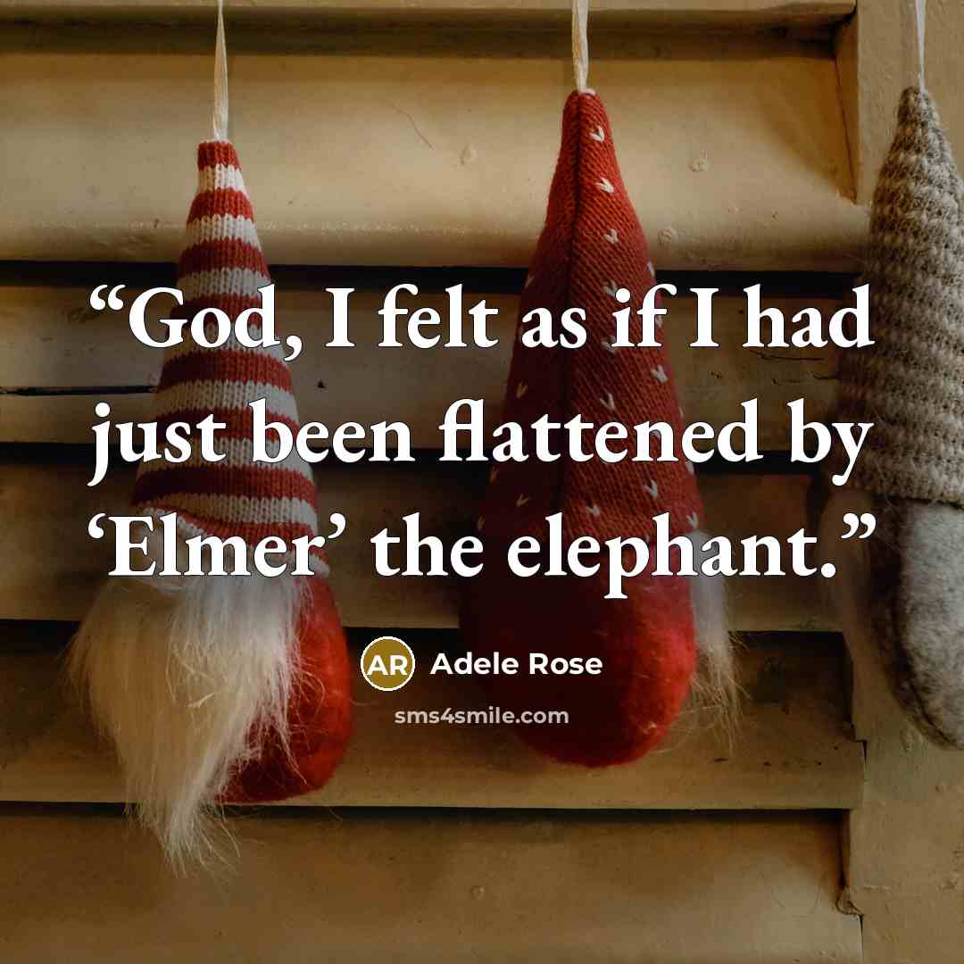 “God, I felt as if I had just been flattened by ‘Elmer’ the elephant.” quote by Adele Rose