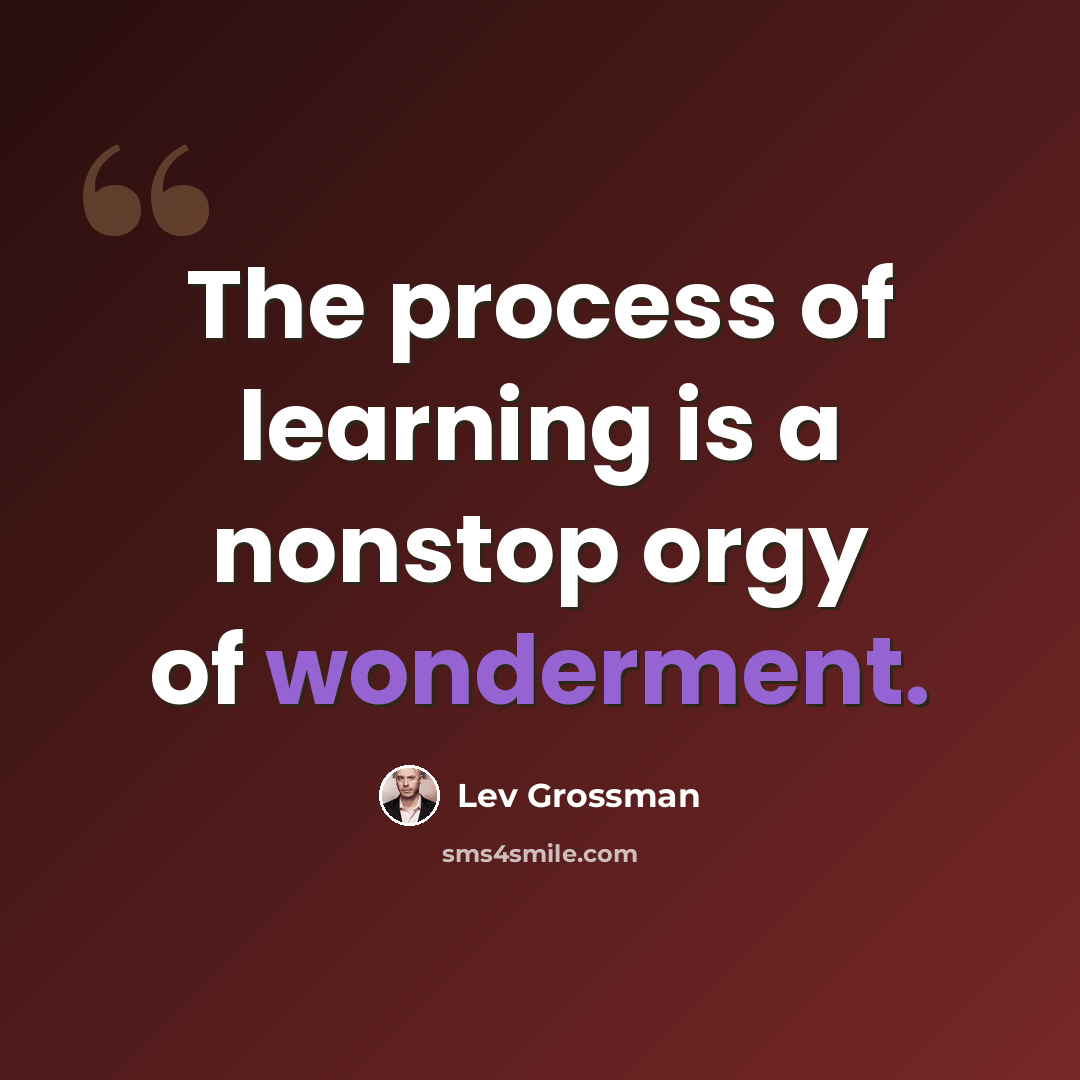 “The process of learning is a nonstop orgy of wonderment.” quote by Lev Grossman