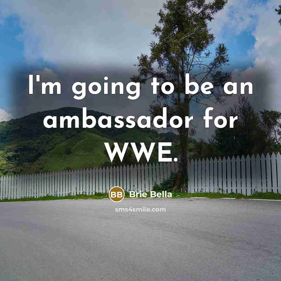 “I'm going to be an ambassador for WWE.” quote by Brie Bella