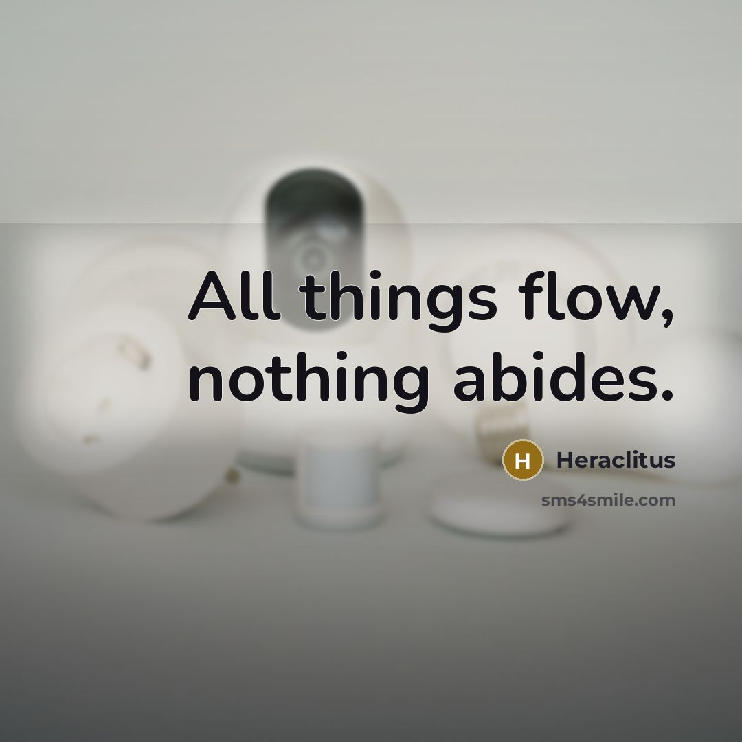 “All things flow, nothing abides.” quote by Heraclitus
