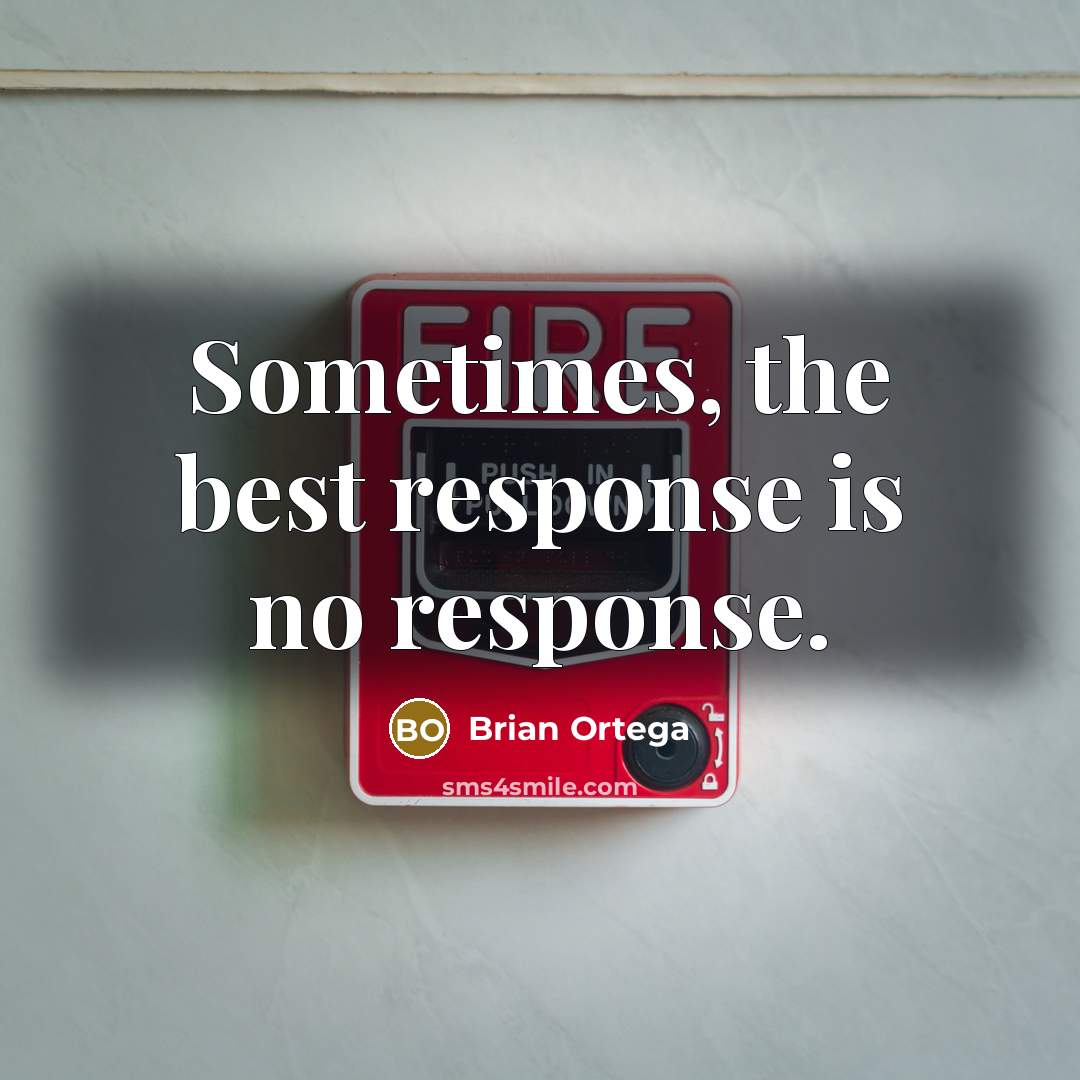 “Sometimes, the best response is no response.” quote by Brian Ortega