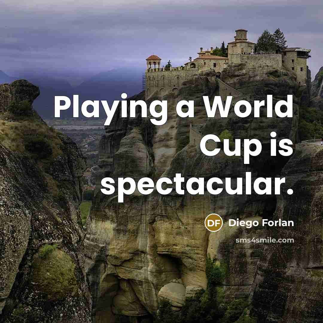 “Playing a World Cup is spectacular.” quote by Diego Forlan