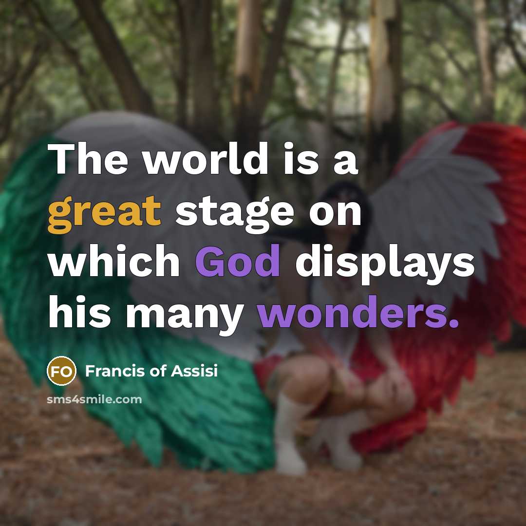 “The world is a great stage on which God displays his many wonders.” quote by Francis of Assisi