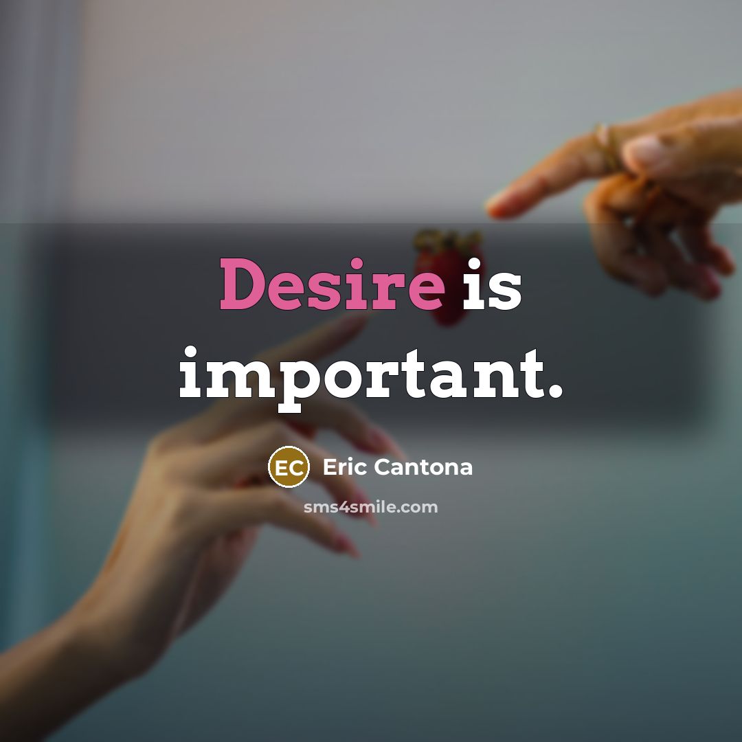 “Desire is important.” quote by Eric Cantona