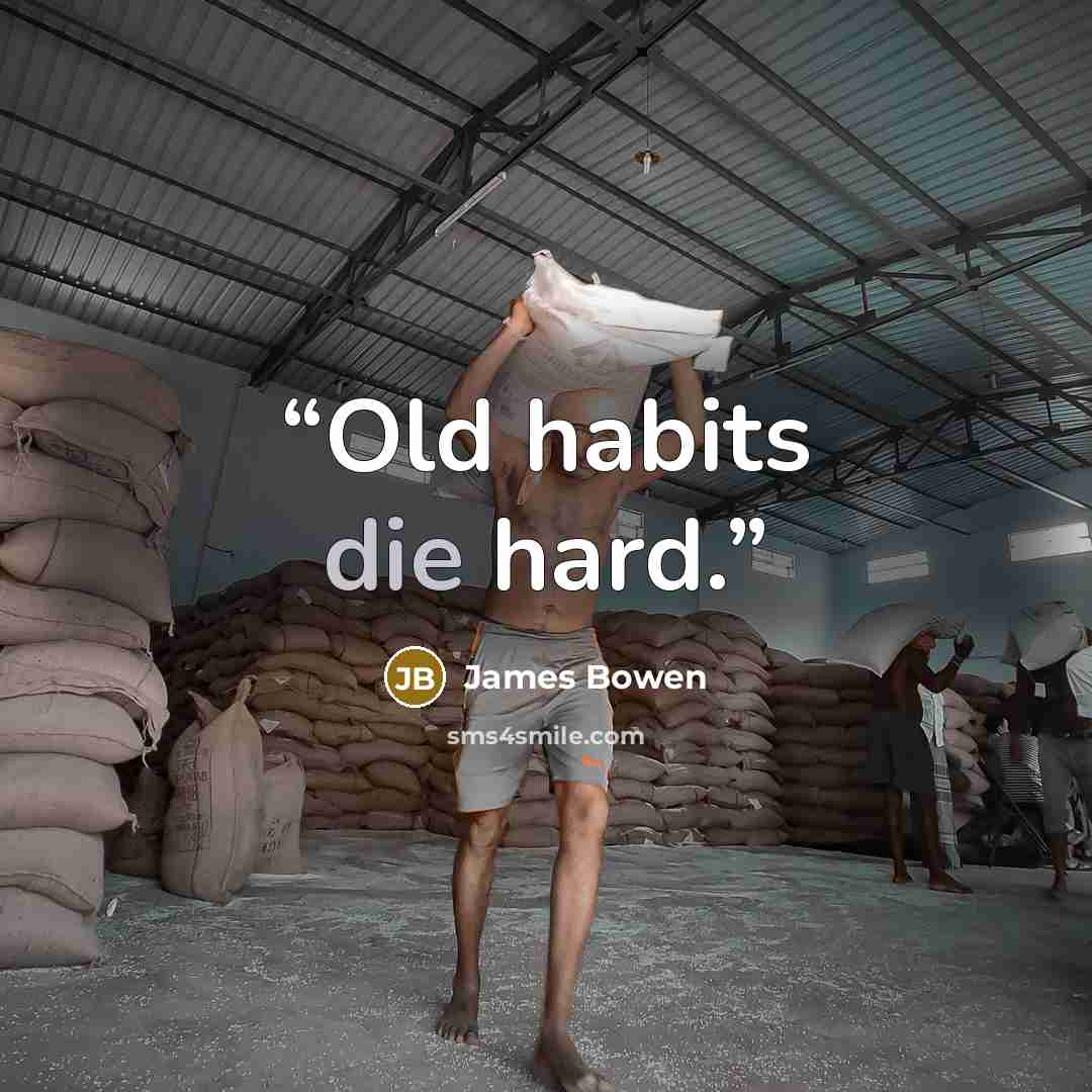 “Old habits die hard.” quote by James Bowen