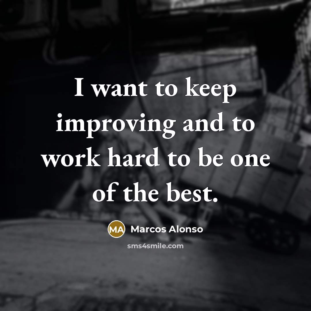 “I want to keep improving and to work hard to be one of the best.” quote by Marcos Alonso