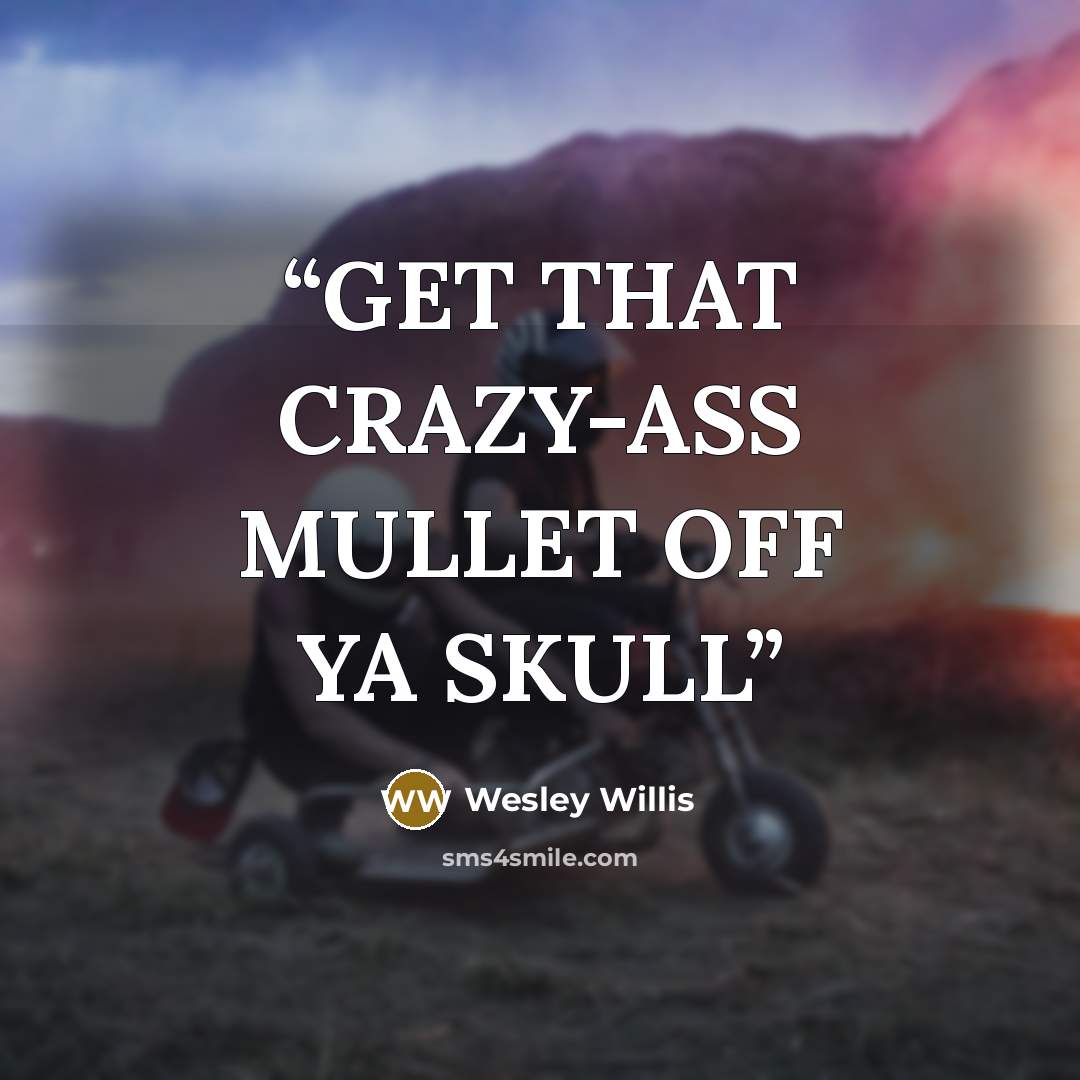 “GET THAT CRAZY-ASS MULLET OFF YA SKULL” quote by Wesley Willis