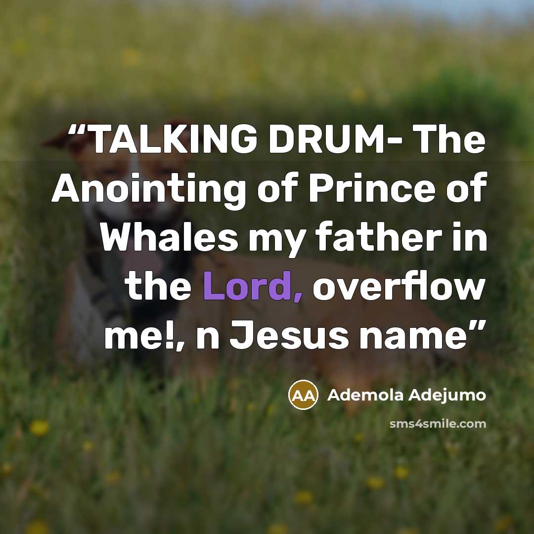 “TALKING DRUM- The Anointing of Prince of Whales my father in the Lord, overflow me!, n Jesus name” quote by Ademola Adejumo