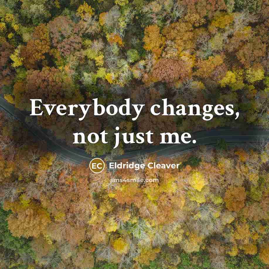 “Everybody changes, not just me.” quote by Eldridge Cleaver