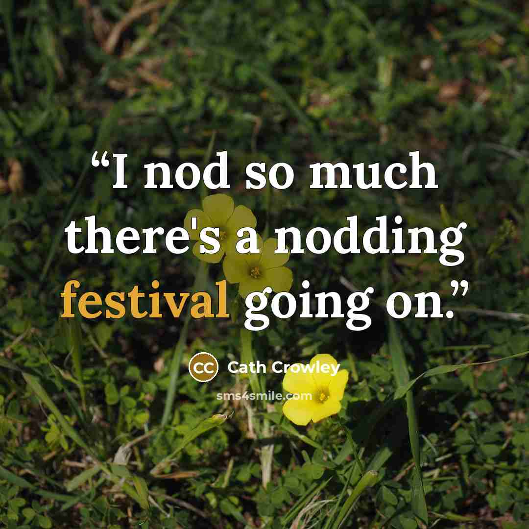 “I nod so much there's a nodding festival going on.” quote by Cath Crowley
