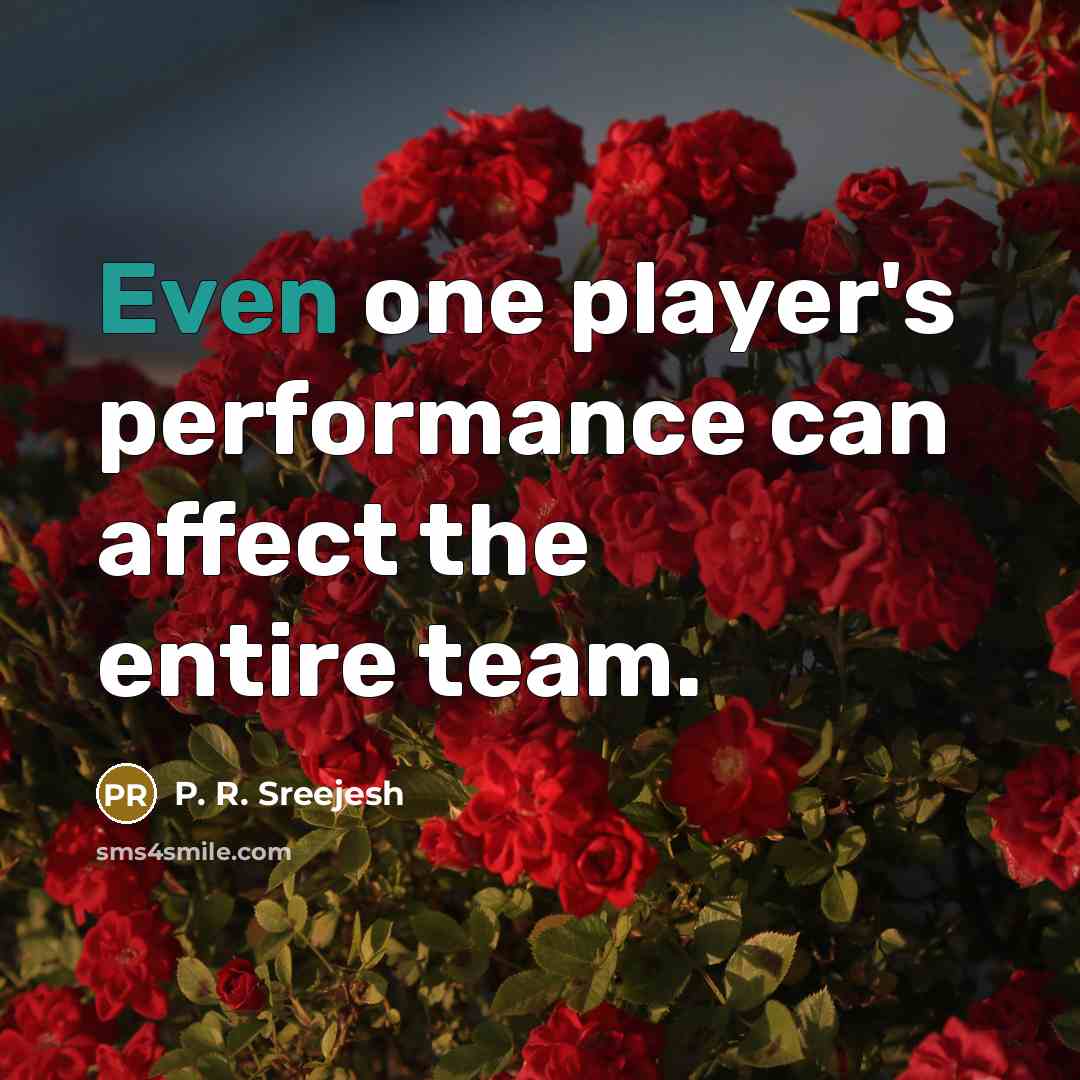 “Even one player's performance can affect the entire team.” quote by P. R. Sreejesh