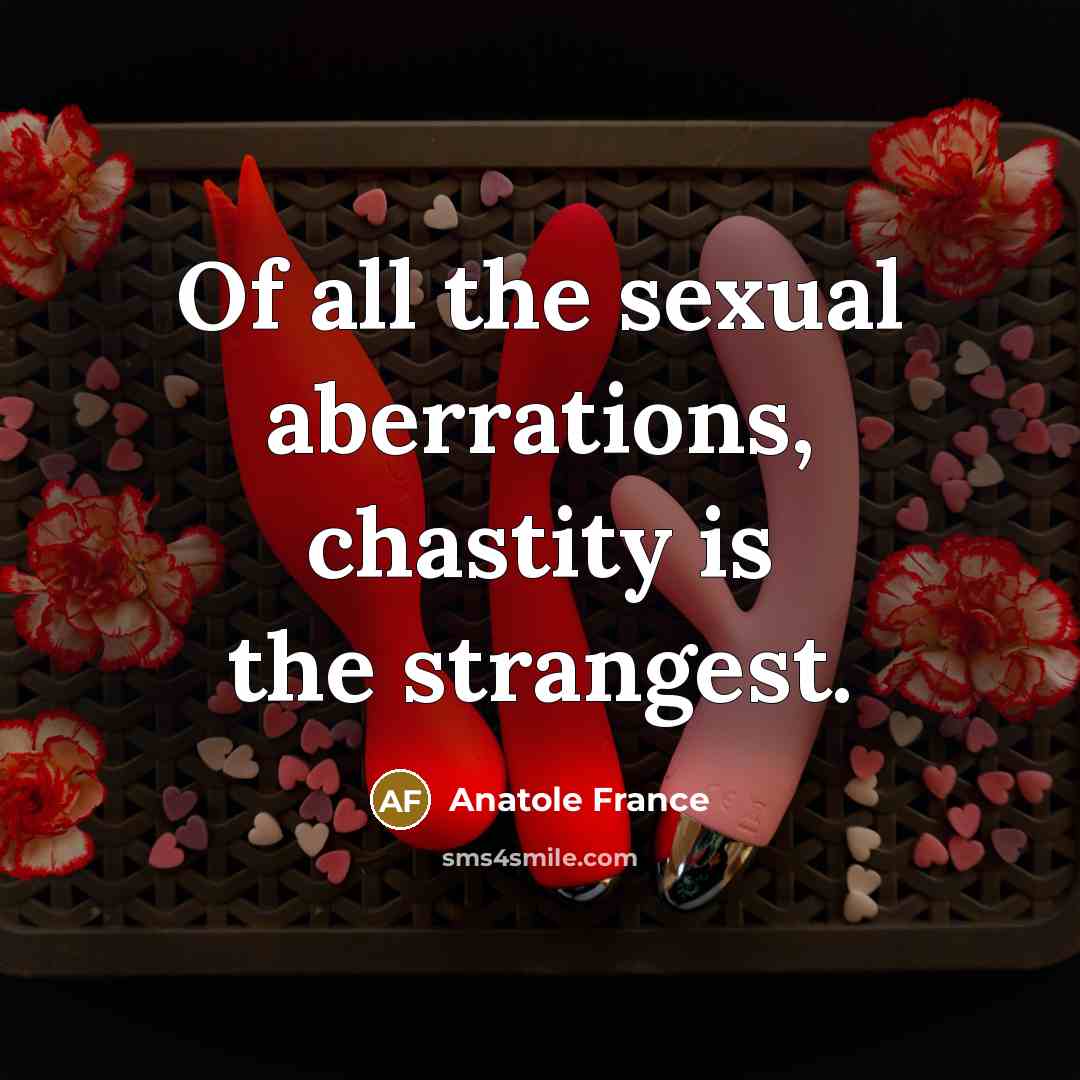 “Of all the sexual aberrations, chastity is the strangest.” quote by Anatole France