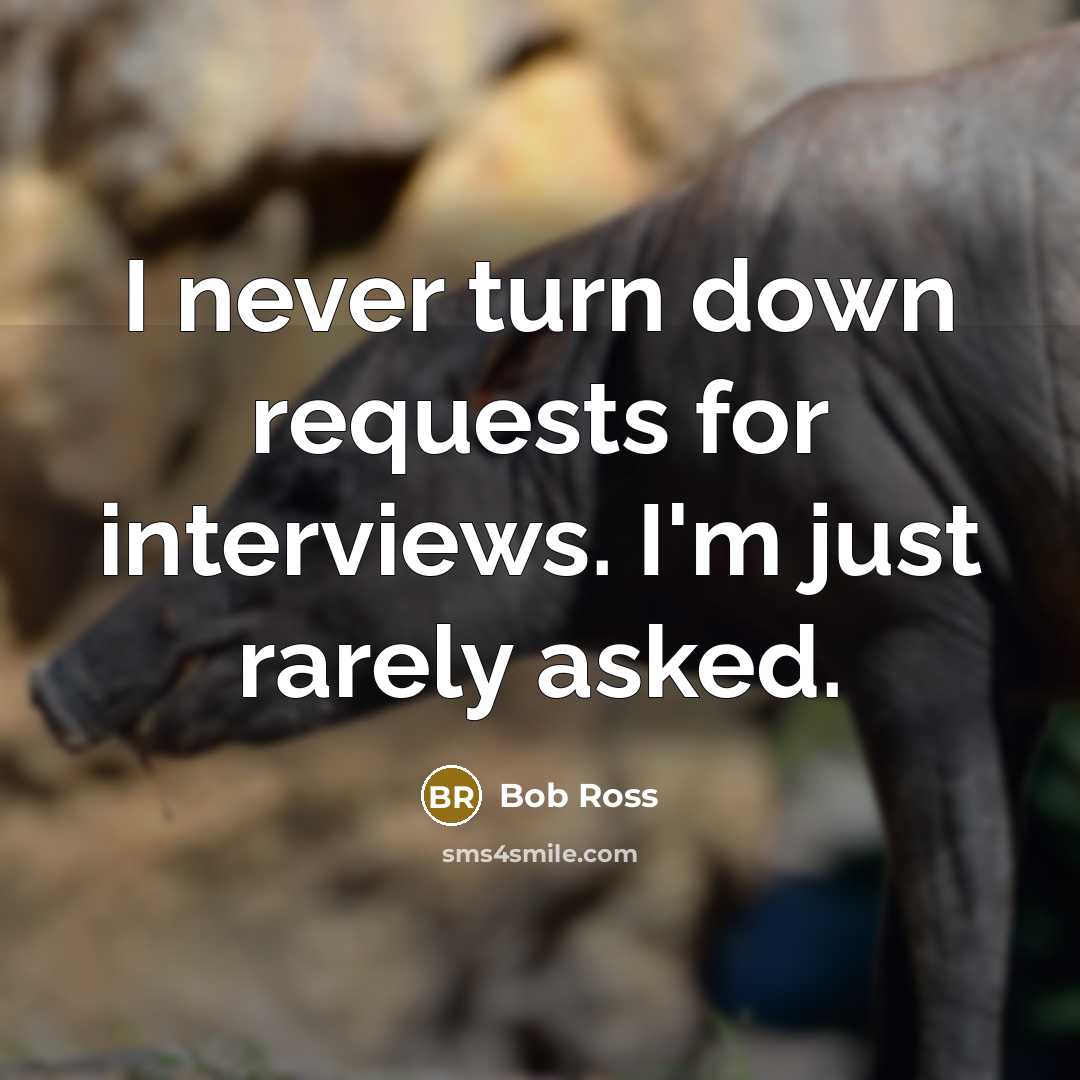 “I never turn down requests for interviews. I'm just rarely asked.” quote by Bob Ross