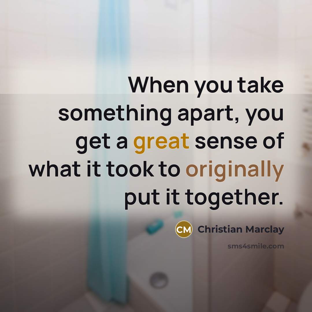“When you take something apart, you get a great sense of what it took to originally put it together.” quote by Christian Marclay