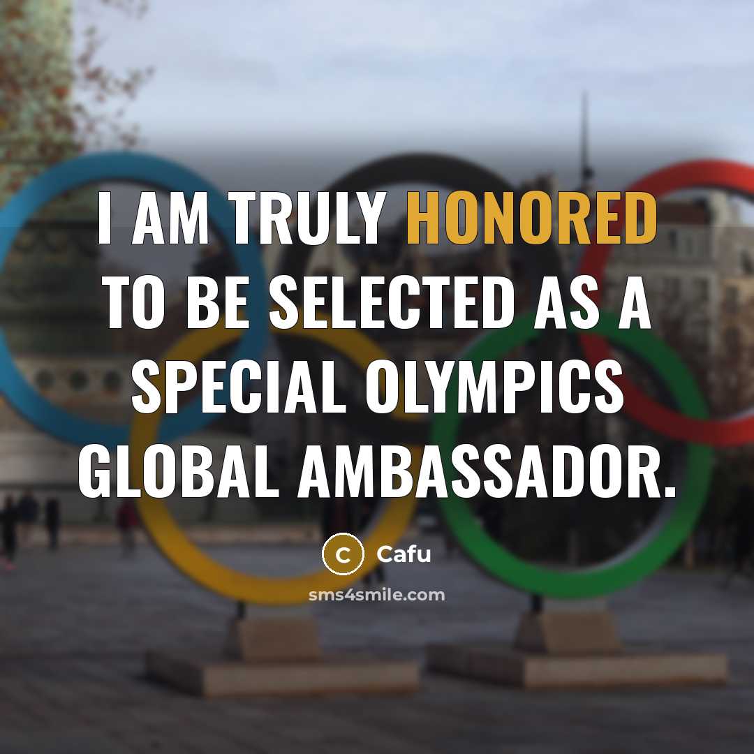“I am truly honored to be selected as a Special Olympics Global Ambassador.” quote by Cafu