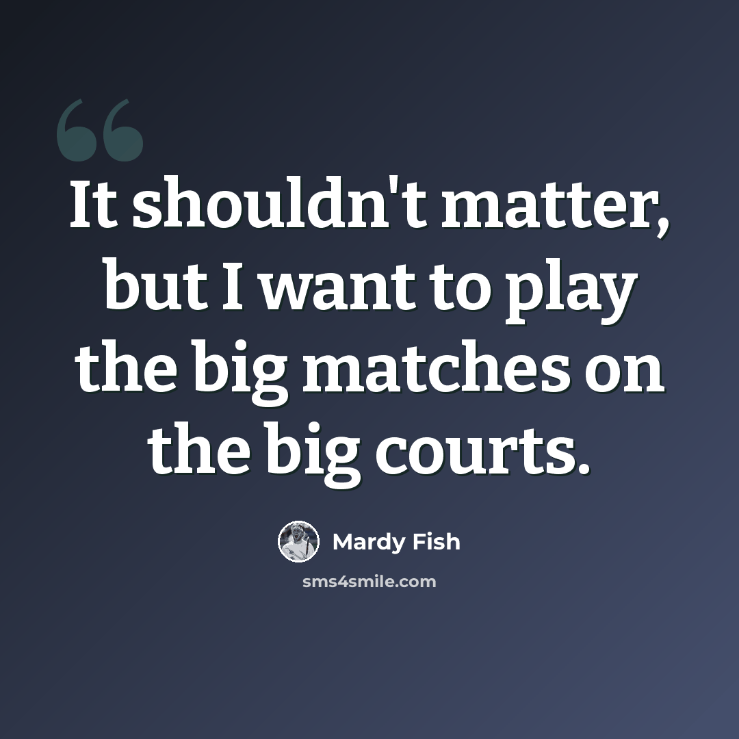“It shouldn't matter, but I want to play the big matches on the big courts.” quote by Mardy Fish