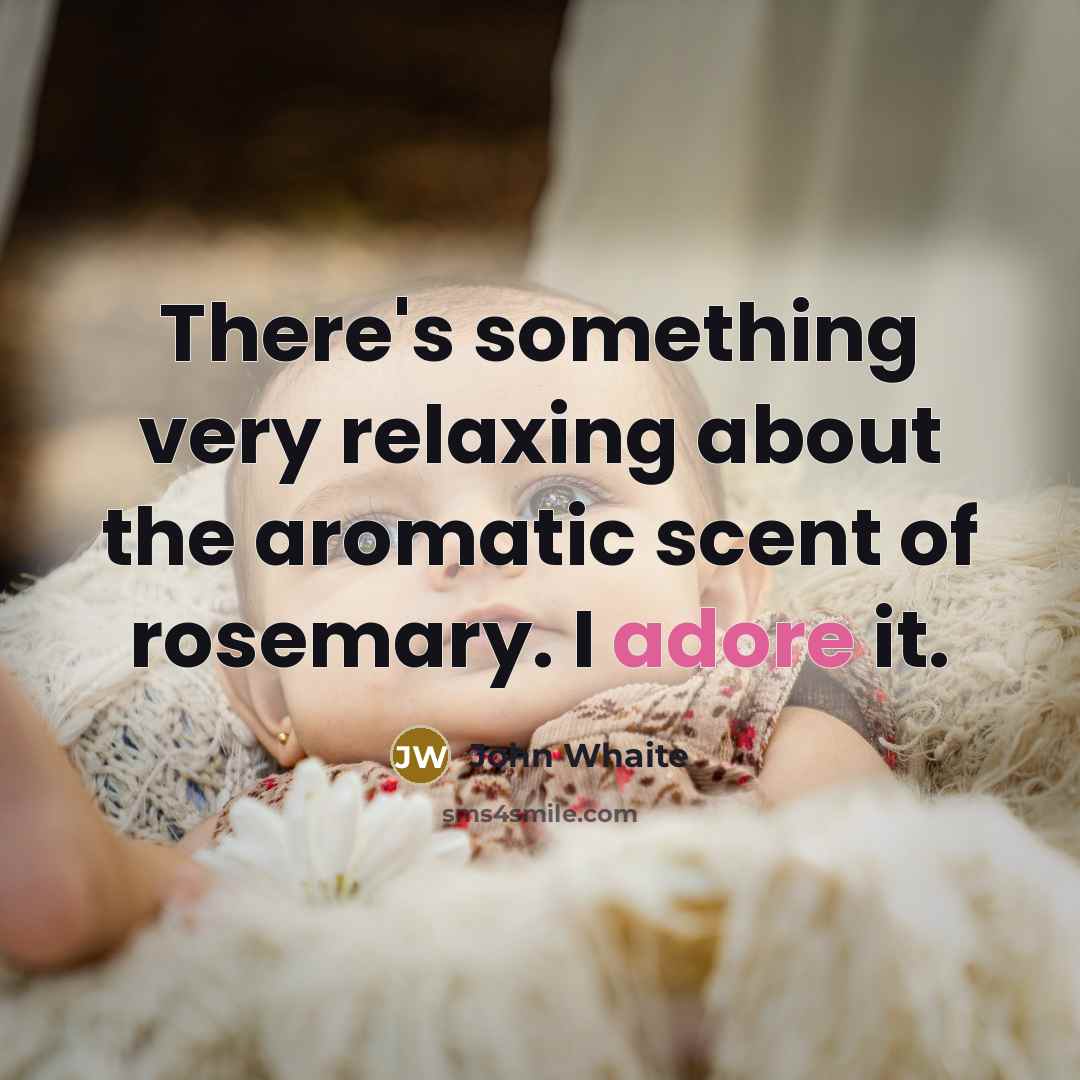 “There's something very relaxing about the aromatic scent of rosemary. I adore it.” quote by John Whaite