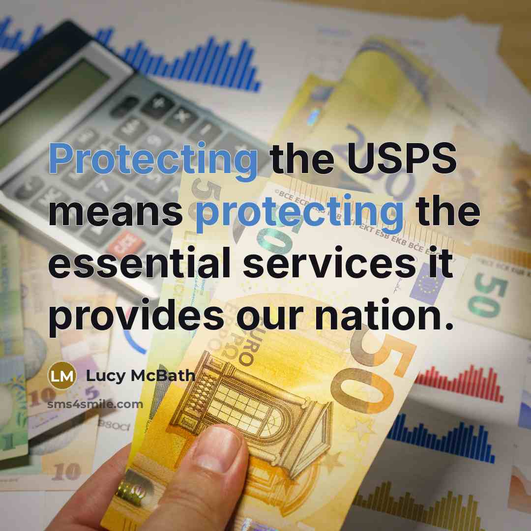 “Protecting the USPS means protecting the essential services it provides our nation.” quote by Lucy McBath