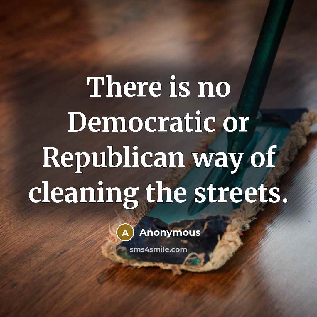 “There is no Democratic or Republican way of cleaning the streets.” quote by Anonymous