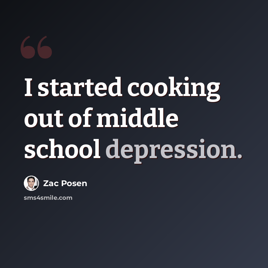 “I started cooking out of middle school depression.” quote by Zac Posen