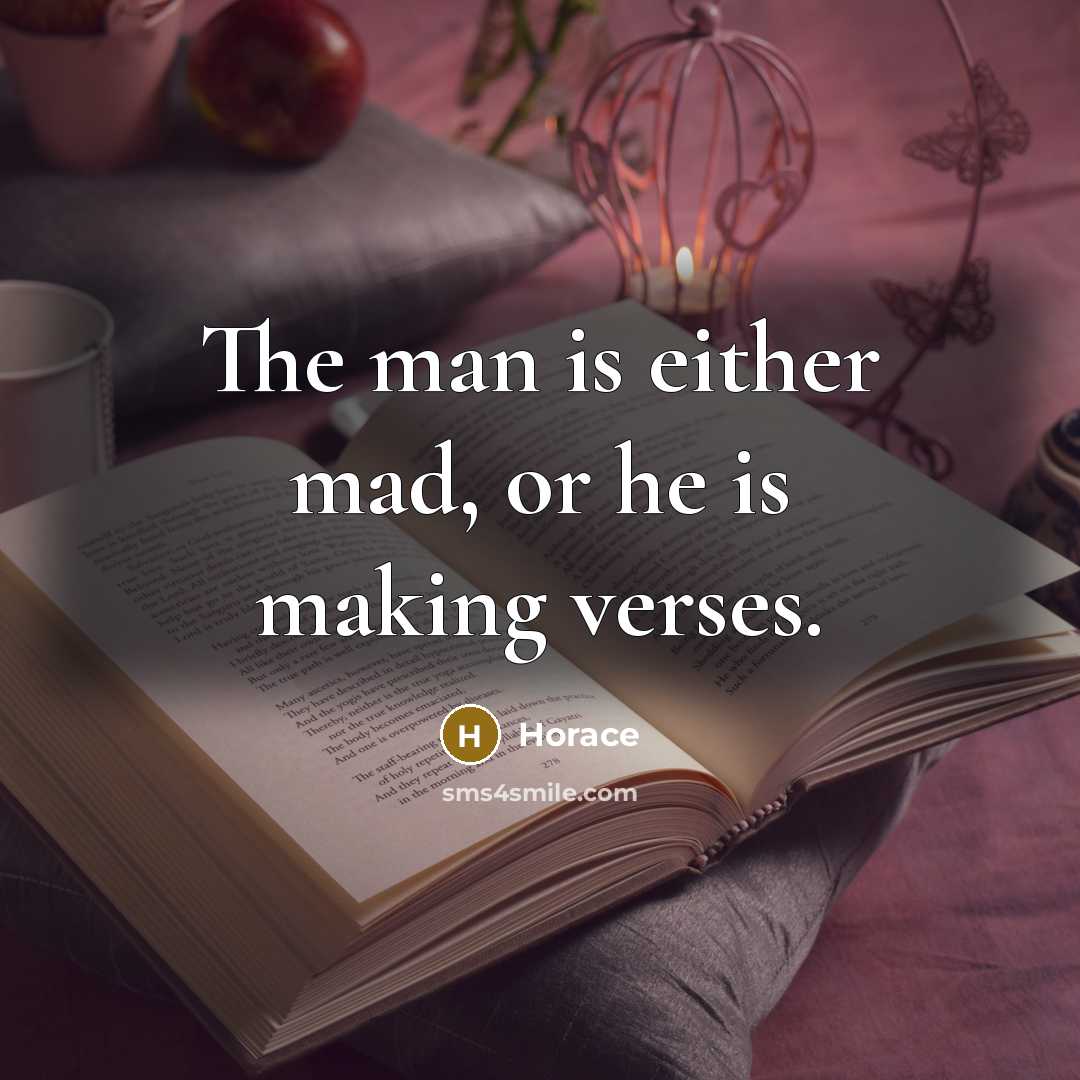 “The man is either mad, or he is making verses.” quote by Horace