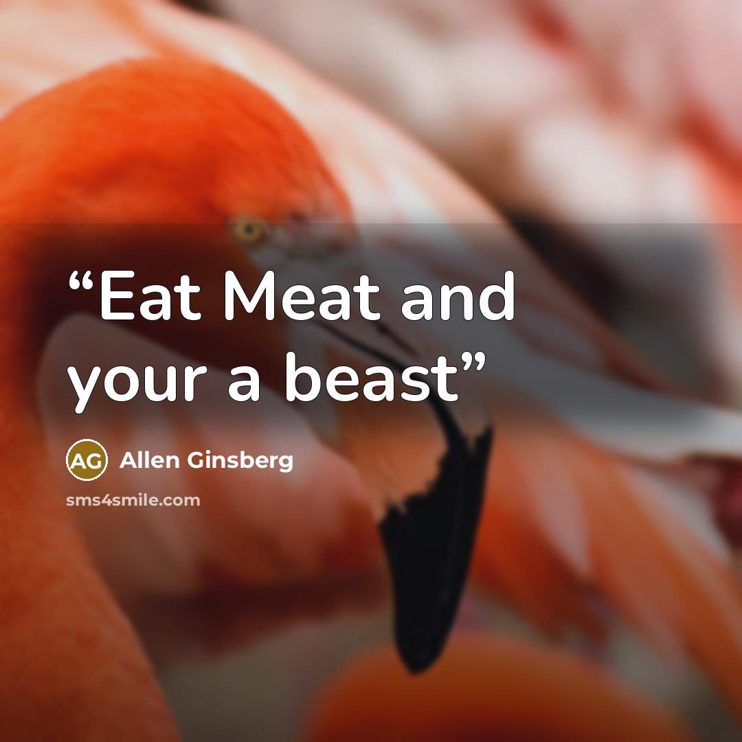 “Eat Meat and your a beast” quote by Allen Ginsberg