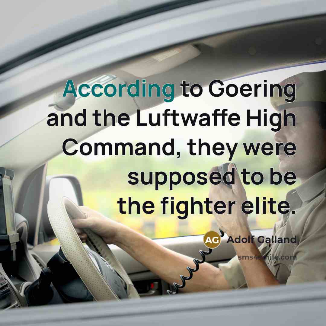 “According to Goering and the Luftwaffe High Command, they were supposed to be the fighter elite.” quote by Adolf Galland