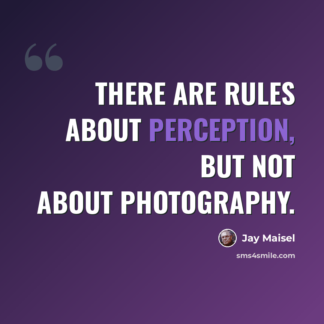 “There are rules about perception, but not about photography.” quote by Jay Maisel