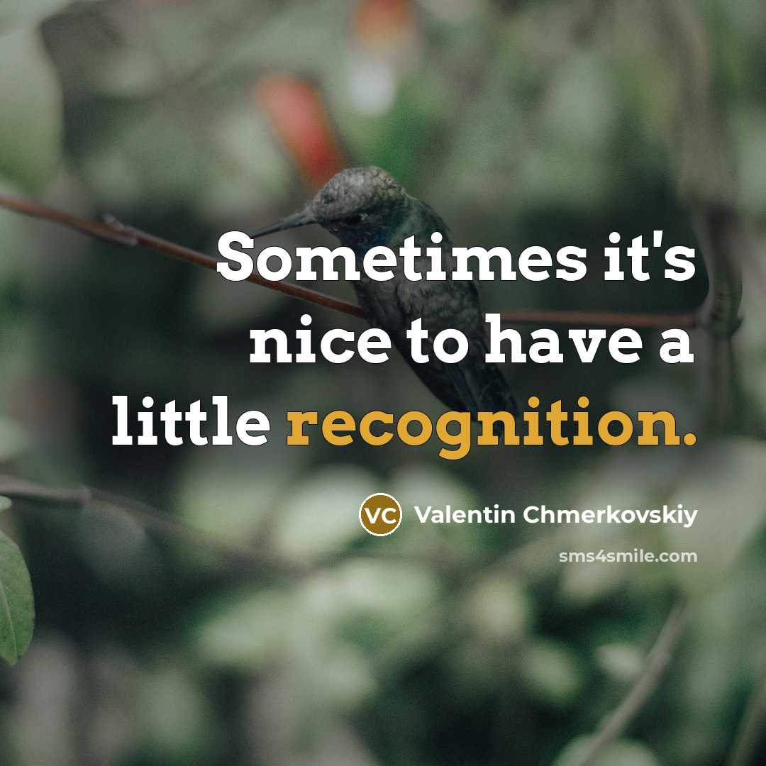 “Sometimes it's nice to have a little recognition.” quote by Valentin Chmerkovskiy