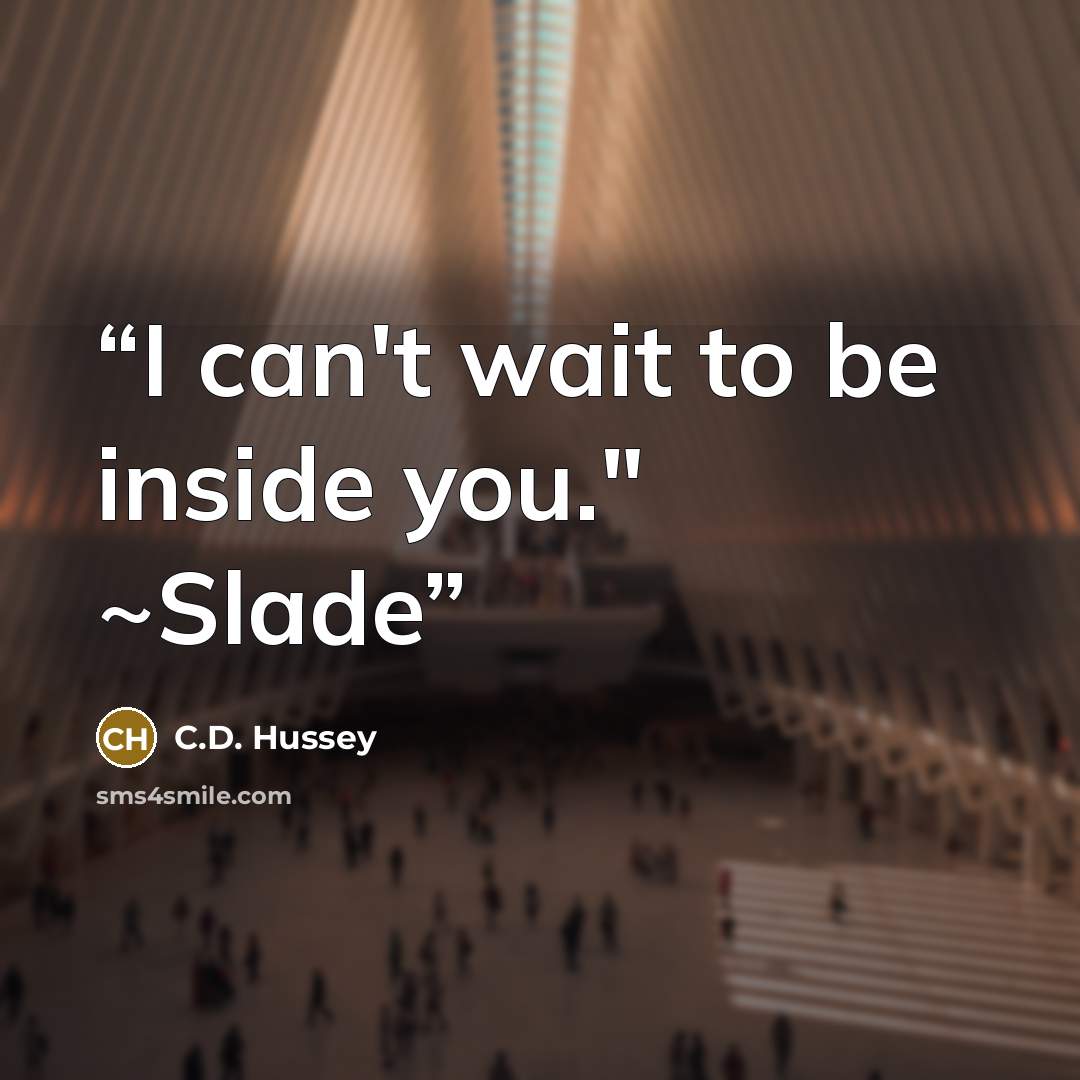 “I can't wait to be inside you." ~Slade” quote by C.D. Hussey