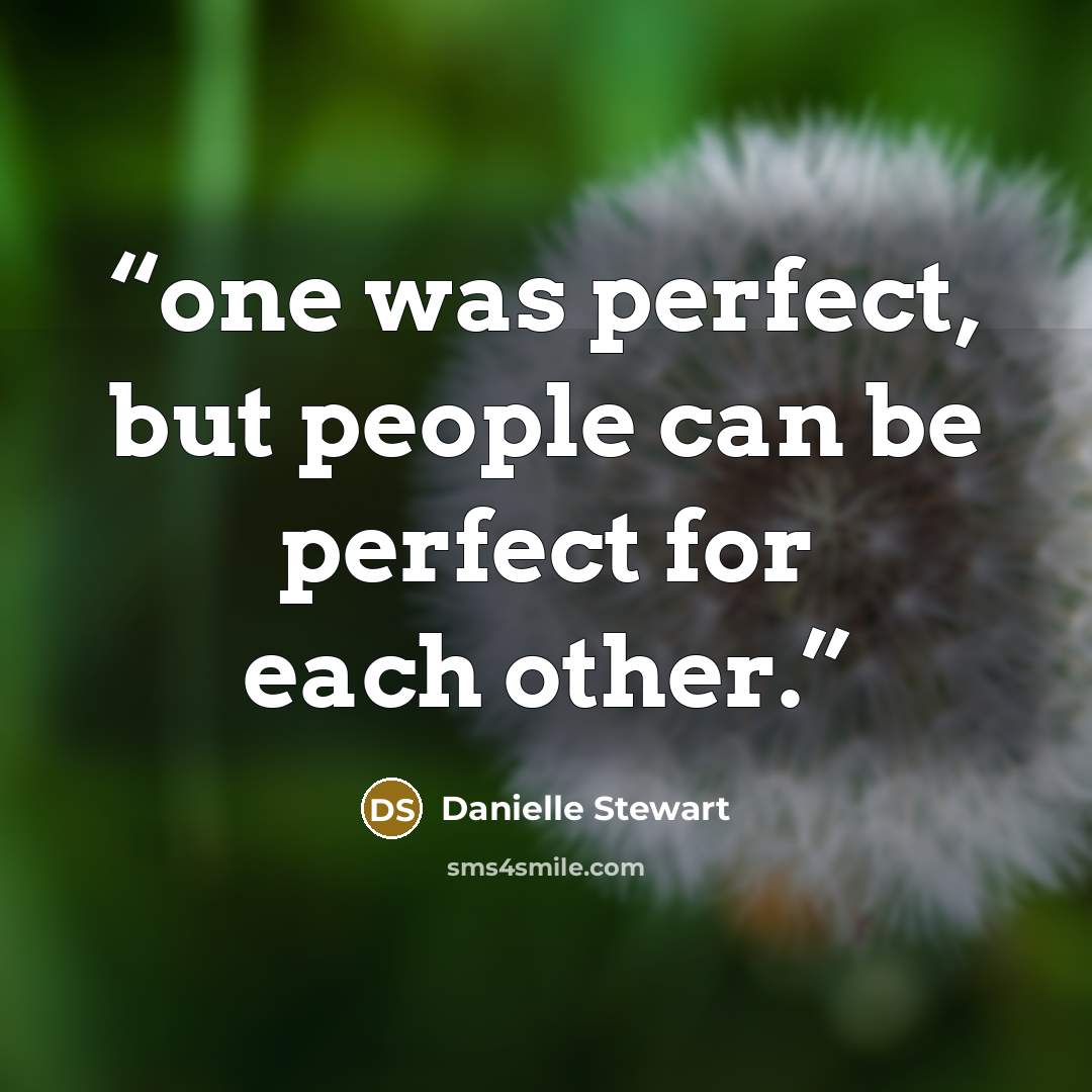 “one was perfect, but people can be perfect for each other.” quote by Danielle Stewart