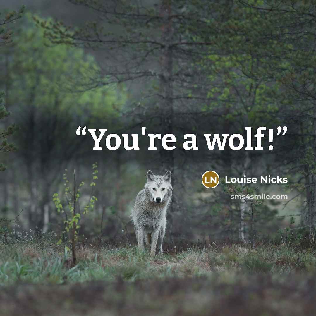 “You're a wolf!” quote by Louise Nicks