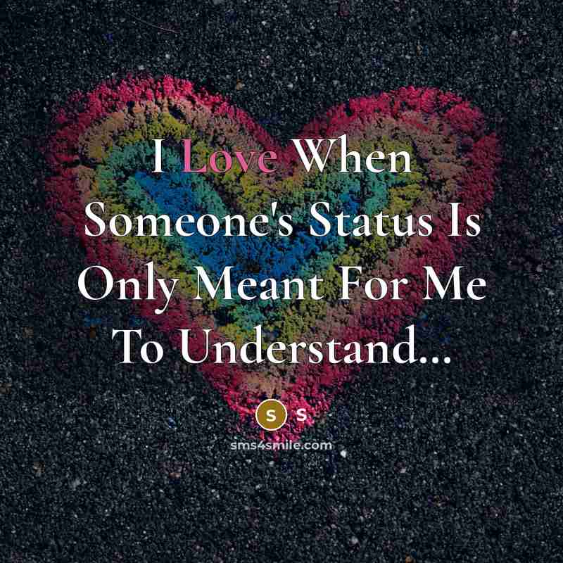 “I Love When Someone's Status Is Only Meant For Me To Understand…” quote by S