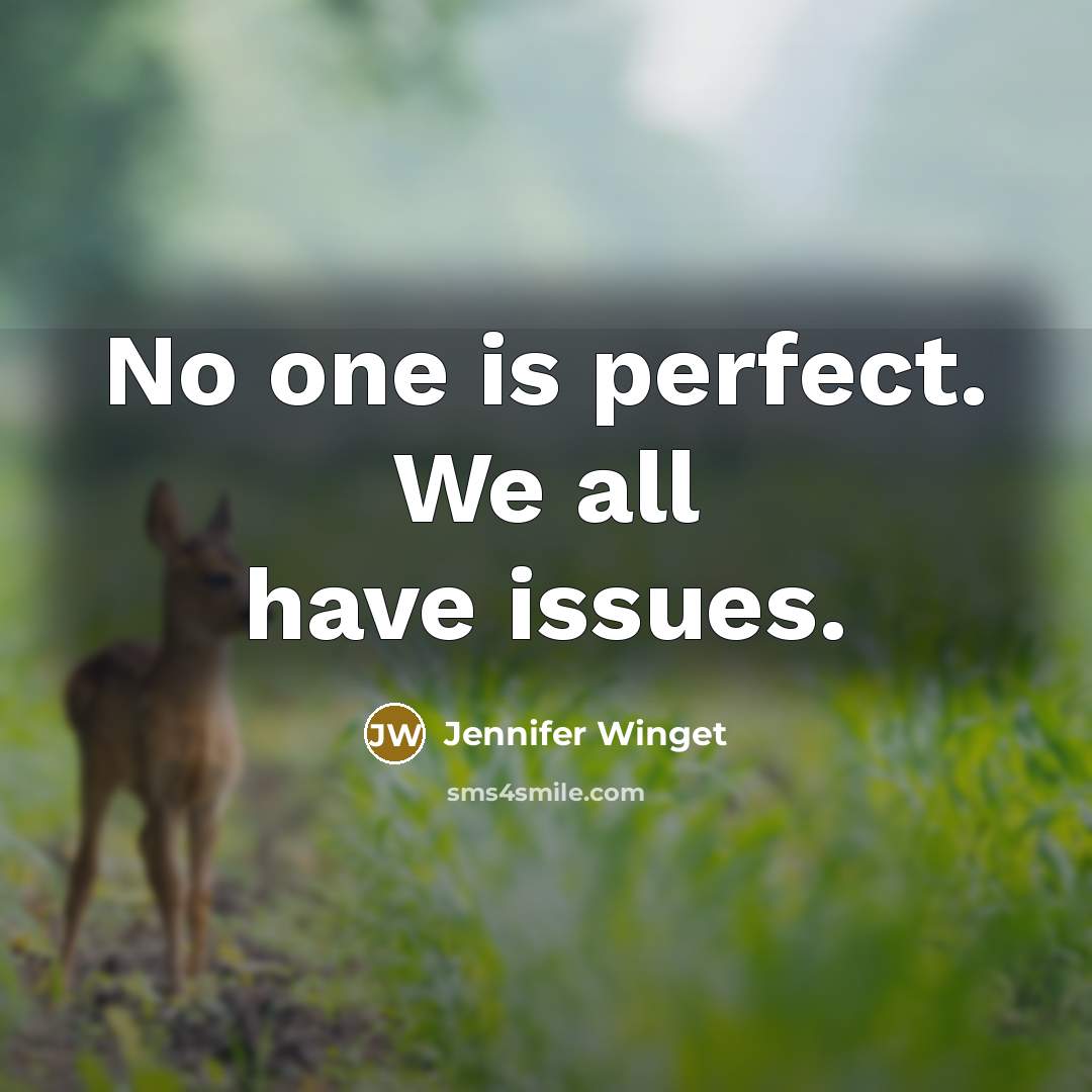 “No one is perfect. We all have issues.” quote by Jennifer Winget