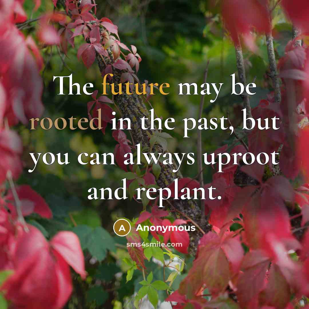 “The future may be rooted in the past, but you can always uproot and replant.” quote by Anonymous