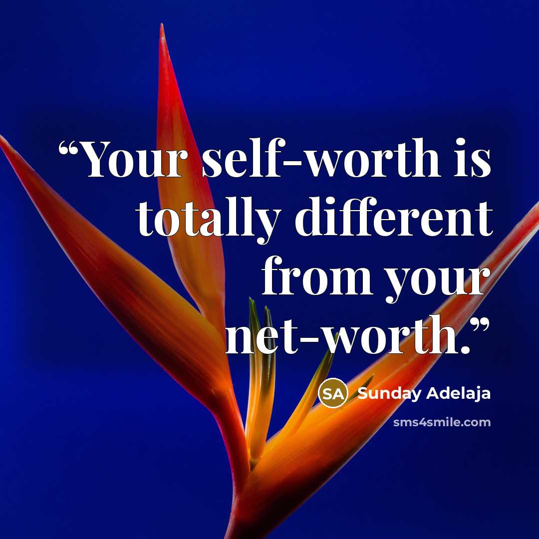 “Your self-worth is totally different from your net-worth.” quote by Sunday Adelaja