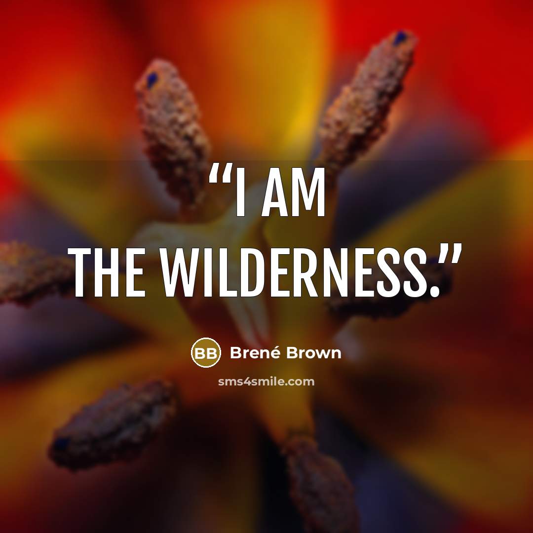“I am the wilderness.” quote by Brené Brown