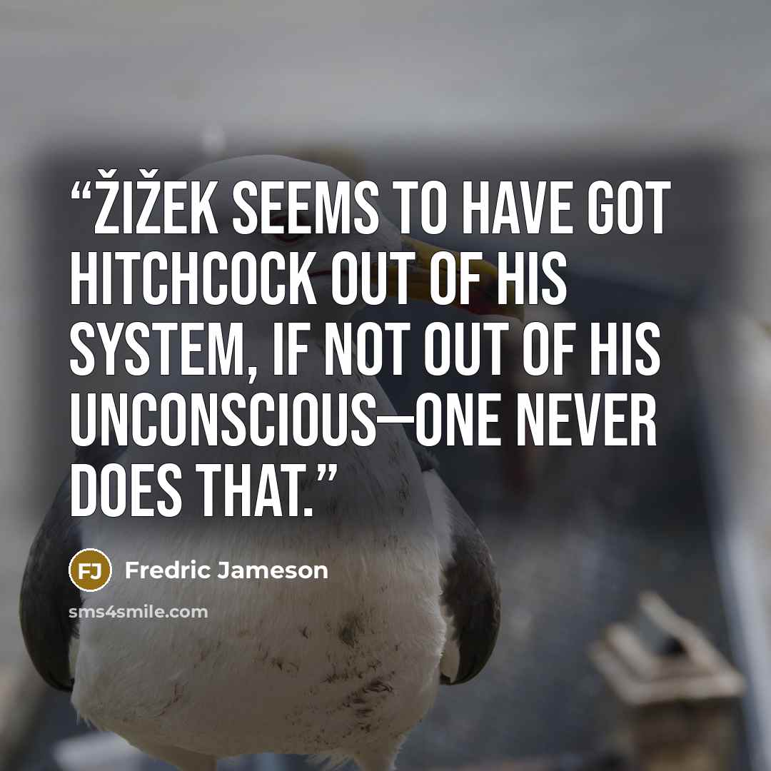 “Žižek seems to have got Hitchcock out of his system, if not out of his unconscious—one never does that.” quote by Fredric Jameson